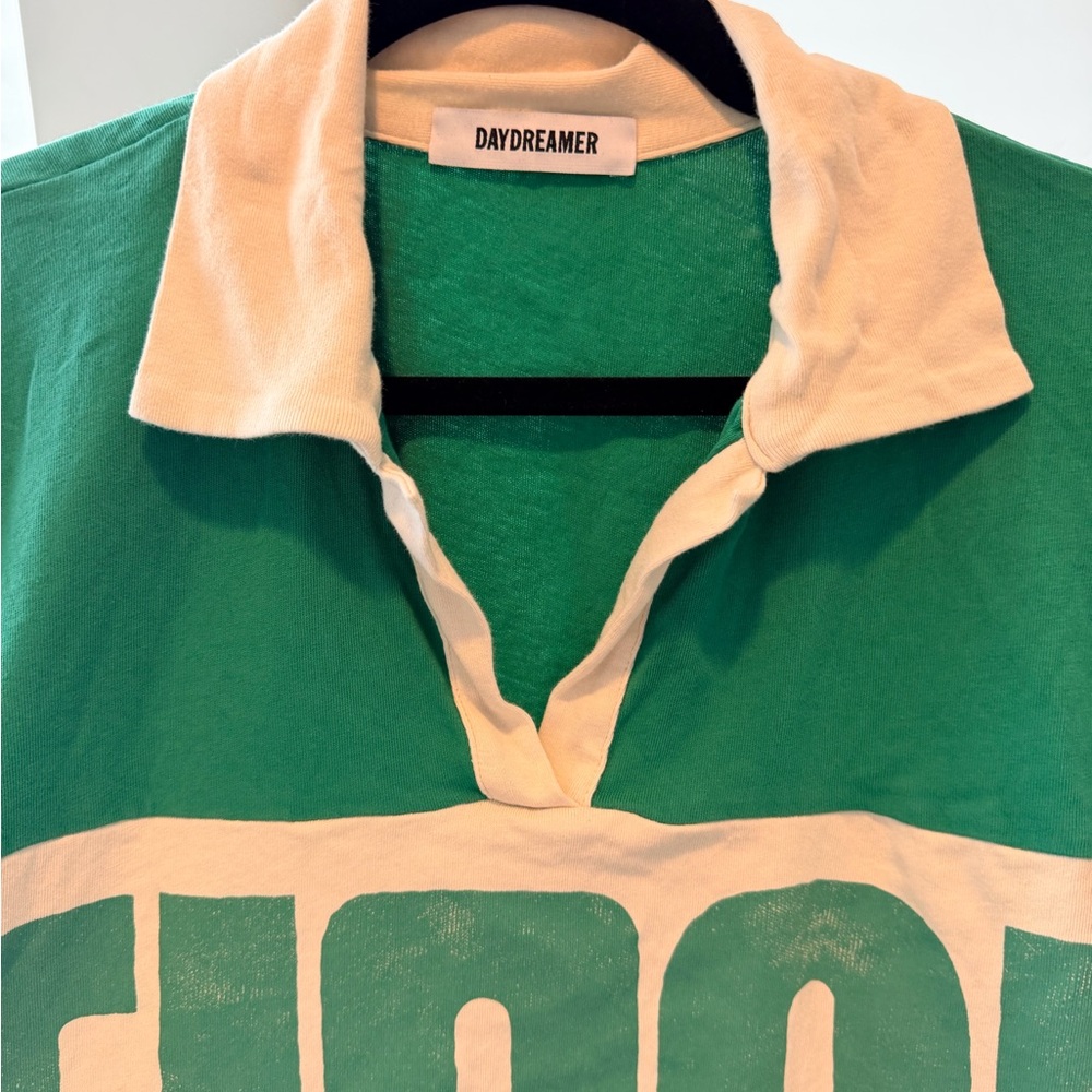 Daydreamer Green and White Rugby Shirt - Picture 7 of 11